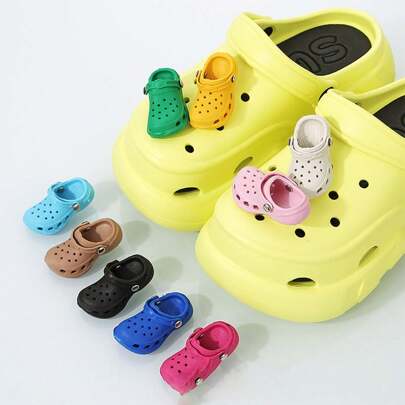 4 件装镂空木屐/洞鞋配件迷你 3D 花朵装饰 DIY 可爱鞋饰