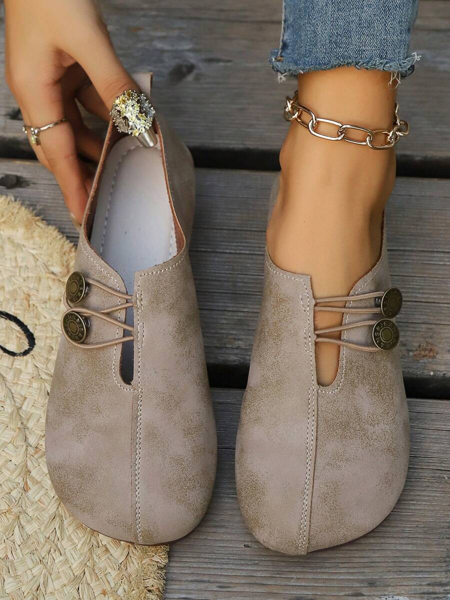 New Soft Bottom Flat Heel Slip-On Loafers, Comfortable Versatile Low-Cut Casual Grandma Shoes, Breathable Design