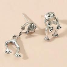 Vintage Frog Earring Set - Exquisite Animal-Shaped Stud Earrings With Delicate Details, Fashionable Holiday Accessories, Suitable For Women, Classic Jewelry Gift Idea