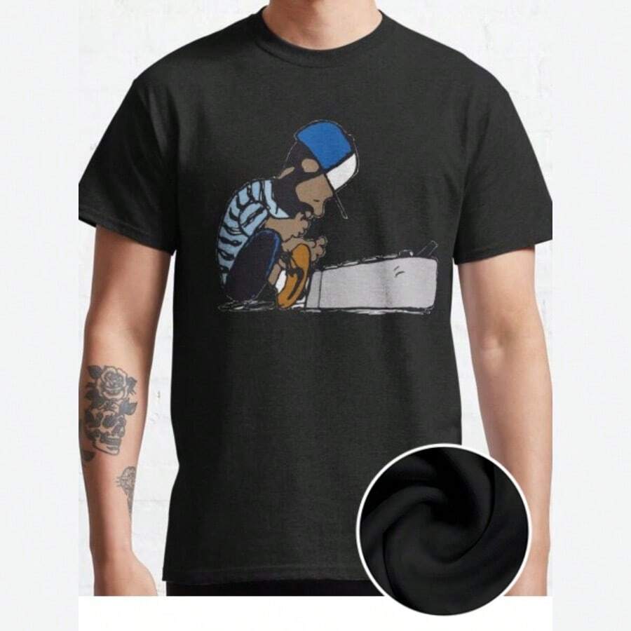 J Dilla Design Classic Fun Men's Short Sleeved Personalized Comfortable Pattern T-Shirt Series Shirt - 黑色 - 查看 1