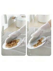 Rubber Latex Dishwashing Gloves, Waterproof And Lead-Free, Suitable For Kitchen, Bathroom And Outdoor CleaningMultifunctional Magic Glove Brush For Household Chores, Dishwashing, Waterproof Plastic Latex Kitchen Cleaning, Home Use For Laundry And Dishwashing