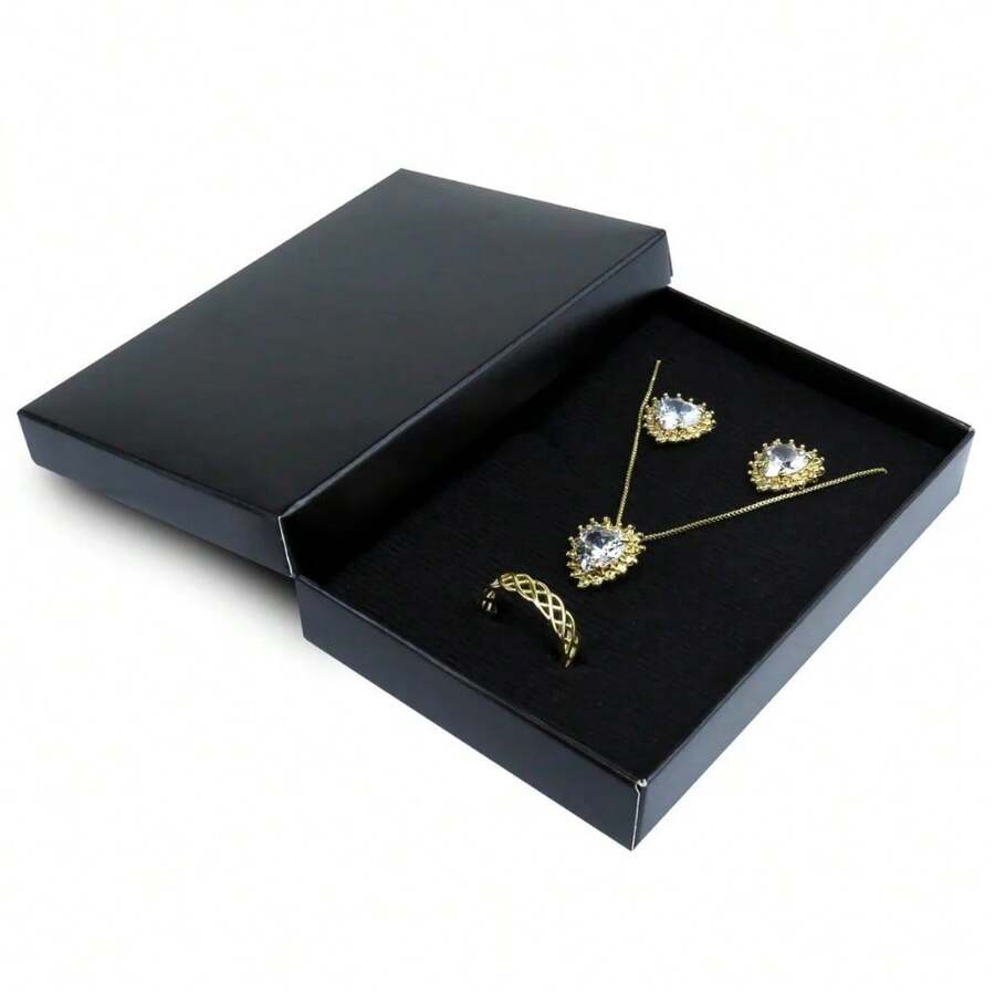 Jewelry Gift Box | Storage And Durability Box | Paper Jewelry Holder | Jewelry Box - COLORS - màu đen - Xem 1