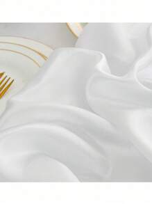 1 pièce Nappe ronde classique simple blanche et noire, convenant pour les mariages, la Saint-Valentin et la décoration d'intérieur - Blanc - Voir 7