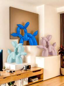 1pc Creative Funny Balloon Dog Sculpture, Modern Art Crouching Balloon Dog Animal Decoration Statue - For Indoor Living Room Farmhouse Bedroom Office Cabinet Shelf Wardrobe Decoration Best Gift
