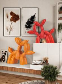 1pc Creative Funny Balloon Dog Sculpture, Modern Art Crouching Balloon Dog Animal Decoration Statue - For Indoor Living Room Farmhouse Bedroom Office Cabinet Shelf Wardrobe Decoration Best Gift