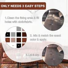 SEISSO SEISSO Kit Riparazione Pelle, Vinile di Pelle, Adatto per Sedili di Auto, Mobili, Divani, Giacche in Pelle, 45ml*4