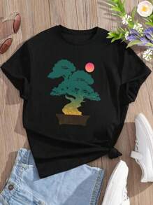 Stylish BONSAI Informal Upright Women's Women T-Women's Shirt