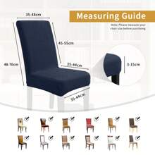 CYCMACO Stuhlhussen mit Rückenlehne 4/6 Stück, Stuhlhussen für Küche und Wohnzimmer, Stretch-Stuhlhussen, universeller Esszimmerstuhlbezug, Stuhlhussen, kratzfeste Katzenstuhlhussen - marineblau - Übersicht 7