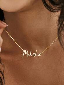 Custom Name Necklace With Box Chain, Golden Name Necklace, Customized English Name Letter Pendant Necklace For Women, Handmade Jewelry, Personalized Gifts, Mothers Gift Unique Birthday Gifts, Christmas Gifts For Family,Friends
