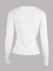 Y2K Casual Stretchy See-Through Long Sleeve Round Neck Slim Fit T-Shirt Going Out Joker Tops Summer Spring