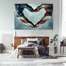 Retro American Flag Military Bald Eagle US Army Wall Art Canvas Prints Soldiers Thin Blue Red Line Home Decor Independence Day Pictures For Living Room Bedroom Painting Framed Ready To Hang