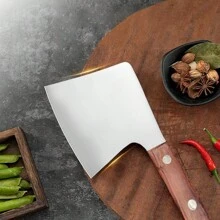 1 Piece Bone Knife, Heavy Butcher's Axe, Machete, Stainless Steel Thickened Blade And Ergonomic Handle, China Kitchen Axe, Multifunctional Professional Knives For Home And Restaurant Use, Household Restaurant Thickened Stainless Steel Axe, For Bone Cutting, Multifunctional Forging, Knocking, Cutting, Multifunctional Stainless Steel Kitchen Knife, For Bone Cutting, Large Bone Cutting, Golden Steel Axe Unique Gift For Men