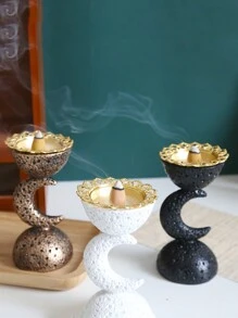 1 件树脂月亮形香炉，创意砂岩家居装饰，桌面装饰，适合一般家居装饰，时尚香薰配件，生日毕业 E-I-D 的完美礼物