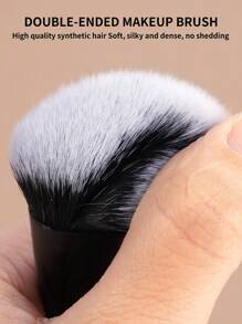 MAANGE 4 piezas Juego de herramientas de maquillaje profesional, 2 piezas Brochas de maquillaje faciales de doble extremo y 2 piezas Esponja de polvo triangular, Brocha de base biselada y cónica, Brocha de contorno, Brocha de sombra, Herramientas de maquillaje con fibra suave y amigable con la piel para un fácil transporte, Juego para viajes, Regalo para mujeres y niñas, Juego de brochas, Juego de brochas de maquillaje, Juego completo de maquillaje, Juego de brochas de maquillaje, Juego de maquillaje completo, Juego de brochas, Juego de brochas de maquillaje, Juego de regalo de maquillaje, Juego - Negro - Ver 11