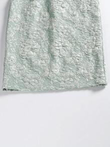 Abito da sera da donna, in jacquard, a forma quadrata, elegante e aderente, in chiffon, con maniche corte arricciate, abito da festa, cerimonia, matrimonio