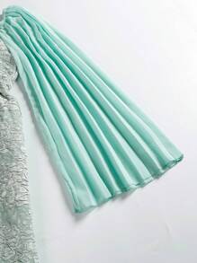 Abito da sera da donna, in jacquard, a forma quadrata, elegante e aderente, in chiffon, con maniche corte arricciate, abito da festa, cerimonia, matrimonio