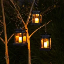 1 pièce Lampe solaire, Lumière de nuit de cour à LED, Bougie suspendue à LED, Décoration de jardin et de maison, Lumière de cour, Atmosphère rétro, Convient pour la décoration extérieure de la maison et du jardin avec éclairage LED