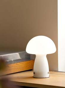 LED Orange/White Glass Mushroom Ambiance Table Lamp, Iron Body, For Living Room, Bedroom, Bedside, Office Decorative Lighting, Birthday Gift, USB Plug, Easy To Carry Outdoor Lighting Cosy Night Lamp, Adjustable Brightness