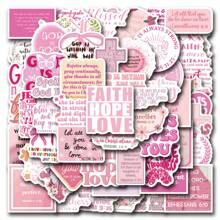 55 Piezas de Pegatinas con Versículos Bíblicos en Color Rosa como Regalo Cristiano de Navidad para Niñas y Mujeres, Citas Inspiradoras de Jesús, Alabado Sea Dios, Decoración Religiosa, Recuerdos de Fiesta, Motivacional