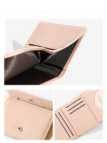 Gepersonaliseerde minimalistische drievoudige multi-kaart portemonnee met contant geldvak, lichtgewicht en compact, geschikt voor vrouwen, studenten. Verkrijgbaar in zwart, roze, blauw, groen, paars, beige. Geweldig voor vrienden, familie, afstuderen, terug naar school, verjaardagen, vakanties, jubileumcadeaus