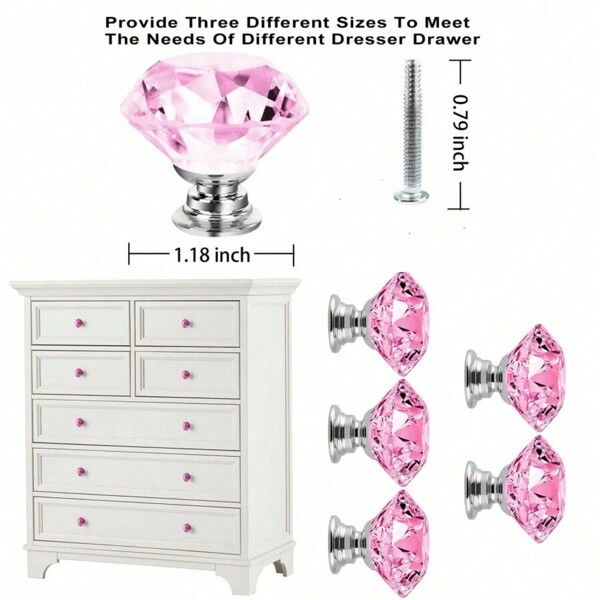 5/10 piezas Perillas de aparador, cajón, armario, perillas de gabinete de , tiradores de gabinete de de 30mm con rhinestones, perillas decorativas de para gabinetes de cocina, aparadores, armarios del dormitorio, baño, escritorio. El regalo perfecto para aniversarios, cumpleaños, Navidad, San Valentín, y toda ocasión.