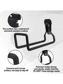 金属花园软管支架重型水管悬挂器壁挂式花园水管挂钩车库软管存储支架收纳器花园壁挂式支架带两个螺丝 - 彩色 - 查看 9