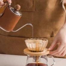 350ml Stainless Steel Manual Pour Over Coffee Pot With Leather Sleeve, Mini Gooseneck Kettle, Gift For Valentine's Day, Birthday