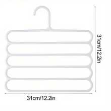 5/10pcs Multi-Functional 5-Layer Non-Slip Clothes Pants Hangers, Wardrobe Garment Rack, Scarf Organizer, Pants Hanger, Retail Display Shelf, Powder Coated, Plastic Material,Spring,Minimalist,Summer Tops - Multicolor - View 2