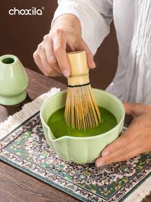 choxila Set de iniciación tradicional de Matcha de 7 piezas, set de batidor de Matcha, kit de preparación de té Matcha, set de regalo de Matcha con bolsa, incluye tazón de Matcha, batidor de bambú de Matcha, cuchara de té, soporte para batidor, tamiz de Matcha, taza de té, alfombrilla de té, de vuelta al cole