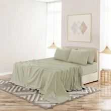 LUX DECOR 6-Piece Embroidered Bed Sheet Set – Brushed Microfiber, Deep Pocket, Lightweight & Breathable – Graduation Gifts, Home Decor, Sleep Protection For Dorms, Student Beds, Back‑To‑School Gift, Soft Bed Linens, Comfortable Sleep, Luxury Bed Set, Valentine's Day Bedroom, Spring Bedding Refresh, Guest Room Essentials, Dorm Room Bedding, Premium Bed Linens, Easy Care Sheets, Hypoallergenic Fabric, Year-Round Comfort, Master Bedroom Update, Matching Bedding Set, Hotel Quality Linens - 灰褐色 - 查看 6