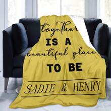 1 pieza Manta personalizada con nombre/aniversario, manta de regalo súper suave y cómoda, ideal para dormitorio, sala de estar, sofá, oficina, perfecta para regalos, viajes y camping