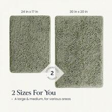 BELADOR Bathroom Rugs Sets 2 Piece- Plush Bath Mat Set Quick-Dry Soft Chenille Mat With Rubber Backing, Absorbent Rug Set, Washable Bath Rugs - Bath Mats 24x17 + 30x20 - 02 Tea Green - View 6