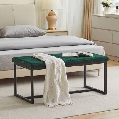 TUKAILAi panca sala da pranzo 100cm, panca corridoio con seduta in velluto con cuscino spesso, panca imbottita con gambe in metallo, panca letto armadio panca cucina, panca armadio camera da letto corridoio mobili