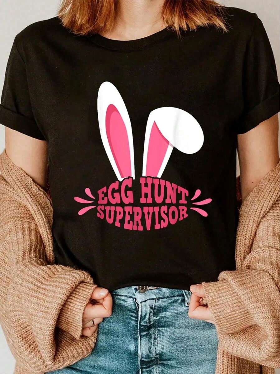 Egg Hunt Supervisor Mom Adult Woman Easter Egg Hunting Party T-Shirt