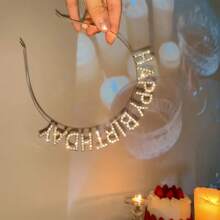 3 件/2 件/1 件水钻和字母装饰派对头带，现代铜合金字母装饰发箍，适合生日派对和情人节 - 彩色 - 查看 13