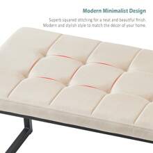 TUKAILAi banco comedor 100cm, banco pasillo con asiento grueso cojín de terciopelo, banco tapizado con patas de metal, banco cama armario banco cocina, banco armario dormitorio pasillo muebles