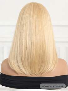 Peluca sintética con flequillo ondulado y capas de 14 pulgadas, estilo bob corto rizado natural, color dorado, adecuada para vacaciones, reuniones familiares y uso diario - Dorado - Ver 9