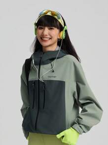 TECTOP Women's Outdoor Hiking And Mountaineering Punching Jacket Spring/Summer Scratch And Wear Resistant Waterproof And Windproof 4 Zipper Pockets Adjustable Cuffs
