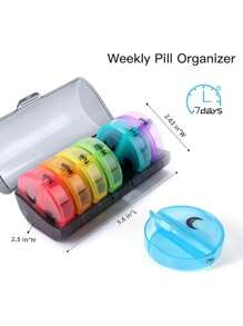 Organizer settimanale per pillole da 2 volte al giorno, scatola portapillole da viaggio per 7 giorni, confezione per 2 volte al giorno (AM/PM), organizer portatile per medicinali, vitamine, olio di pesce e integratori
