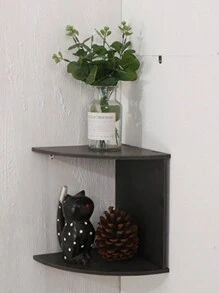 1 件全新设计壁挂式转角三角架，5 层半圆形浮动壁挂书架 - 彩色 - 查看 8