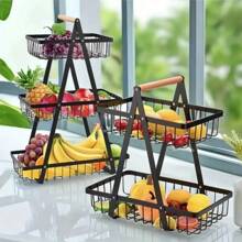 1 pezzo Cesto portafrutti per ripiano, cesto per il pane, portaortaggi per la conservazione in cucina, cesto per la frutta con ciotola avvitabile, con 2/3 cestini separati per verdure, organizzazione cucina, utensili da cucina, decorazione ambiente, adatto per cucina, ristorante, festa, campeggio, raduno, regalo per amici e famiglia