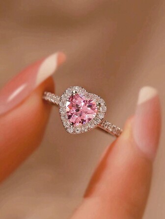 1pc S925 Ring, Valentine's Day Gift, Cute & Sweet Candy Color Rainbow Design, Fashionable Heart-Shaped Ring, Suitable For Wedding, Engagement, Casual Wear, Parties, Holidays, Dates