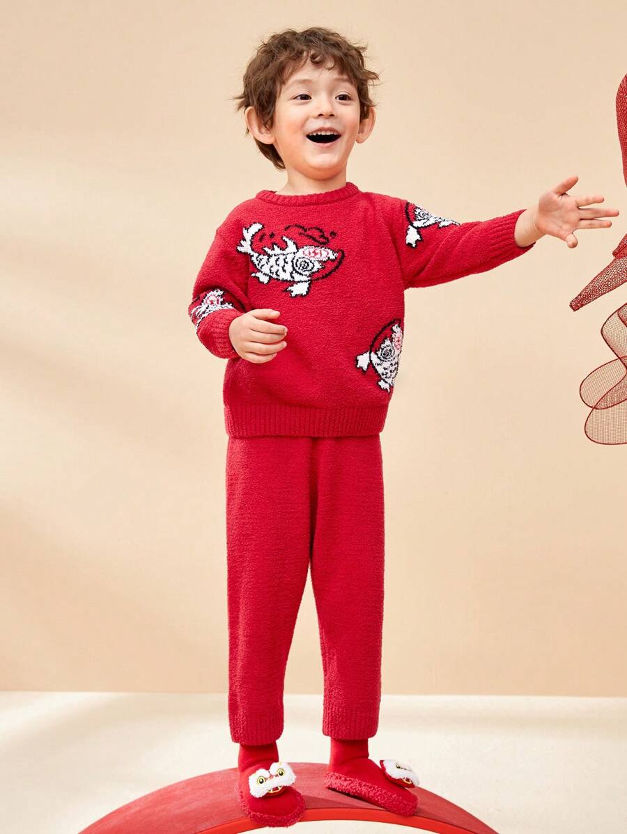 Balabala 嬰兒紅抓絨睡衣套裝，溫暖喜慶的農曆新年服裝