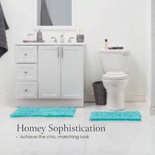 BELADOR Bathroom Rugs Sets 2 Piece- Plush Bath Mat Set Quick-Dry Soft Chenille Mat With Rubber Backing, Absorbent Rug Set, Washable Bath Rugs - Bath Mats 24x17 + 30x20 - Sea Green - View 7