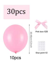 10pcs Latex Balloon & 20pcs Ribbon Bows, Includes White & Pink Balloon, Black, Pink & Red Satin Ribbon Bows, For Bow Decor, Valentine's Day, Birthday Party, Wedding, Photo Shooting, Princess Party, Bridal Shower, Bachelorette Decoration - Multicolor - View 14