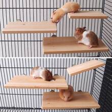 1pc 13*9cm Parrot Standing Stand Platform Square Wooden Springboard Hamster Wooden Pier Budgie Hanging Toy