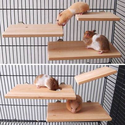 1pc 13*9cm Parrot Standing Stand Platform Square Wooden Springboard Hamster Wooden Pier Budgie Hanging Toy