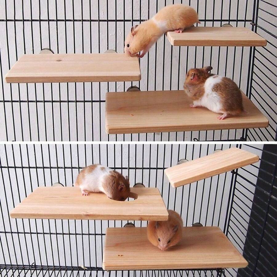 1pc 13*9cm Parrot Standing Stand Platform Square Wooden Springboard Hamster Wooden Pier Budgie Hanging Toy