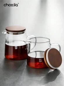 choxila 1 件咖啡壶，高硼硅玻璃咖啡分享壶，带木盖，300 毫升 -500 毫升，适合家庭分享或派对和露营，用于手冲咖啡机的咖啡服务器，咖啡配件，学校用品返校 - 分享壺 - 查看 4