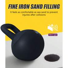 DlandHome Soft Kettlebells,Iron Sand Filled Weights Strength Training Kettlebells,Shock-Proof Weights And Wide-Grip Handle,Fitness Soft Kettlebells For Women Men,Home Gym Kettlebells, Black - 黑色的 - 查看 2
